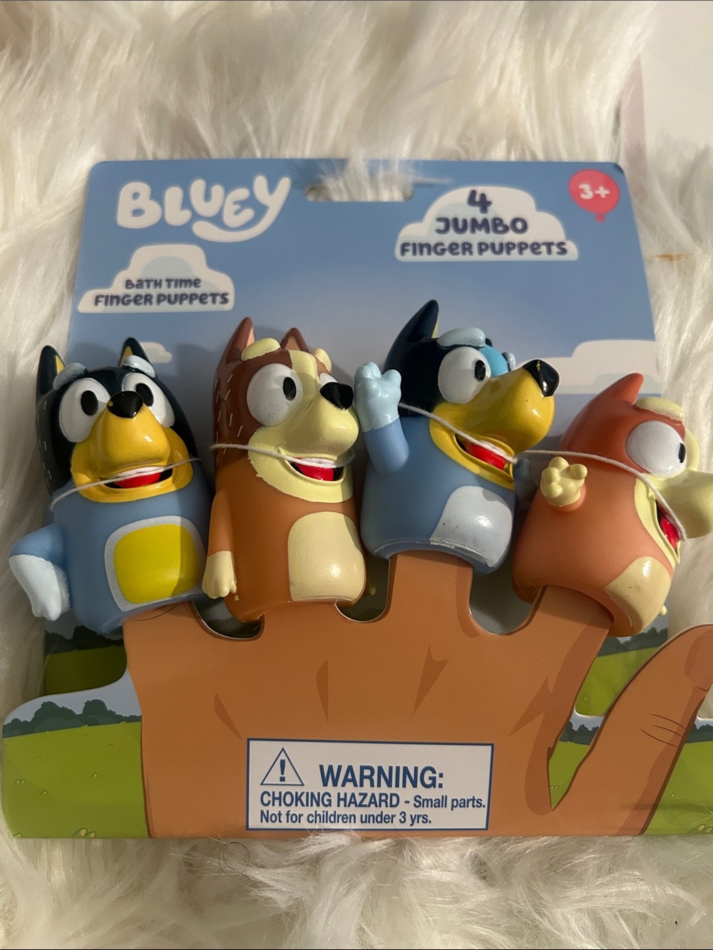 Bluey 4-Piece Jumbo Finger Puppet Set - Multi Color